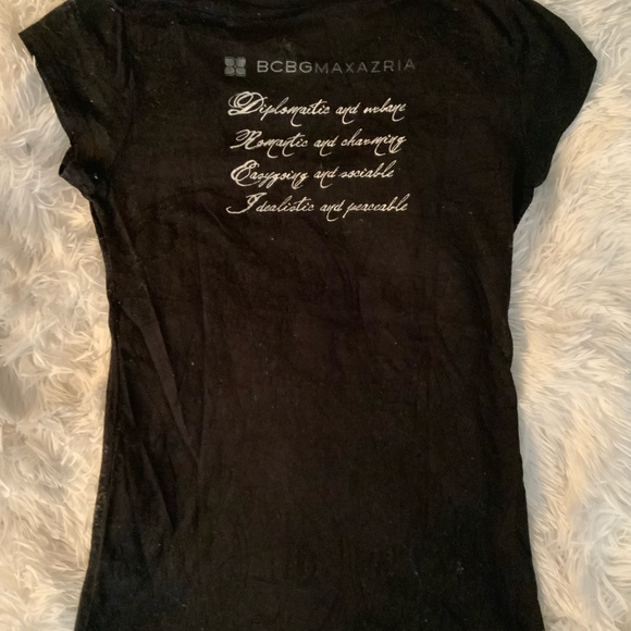 BCBGMAXAZRIA black burnout Libra tshirt Sz XS - Picture 4 of 5